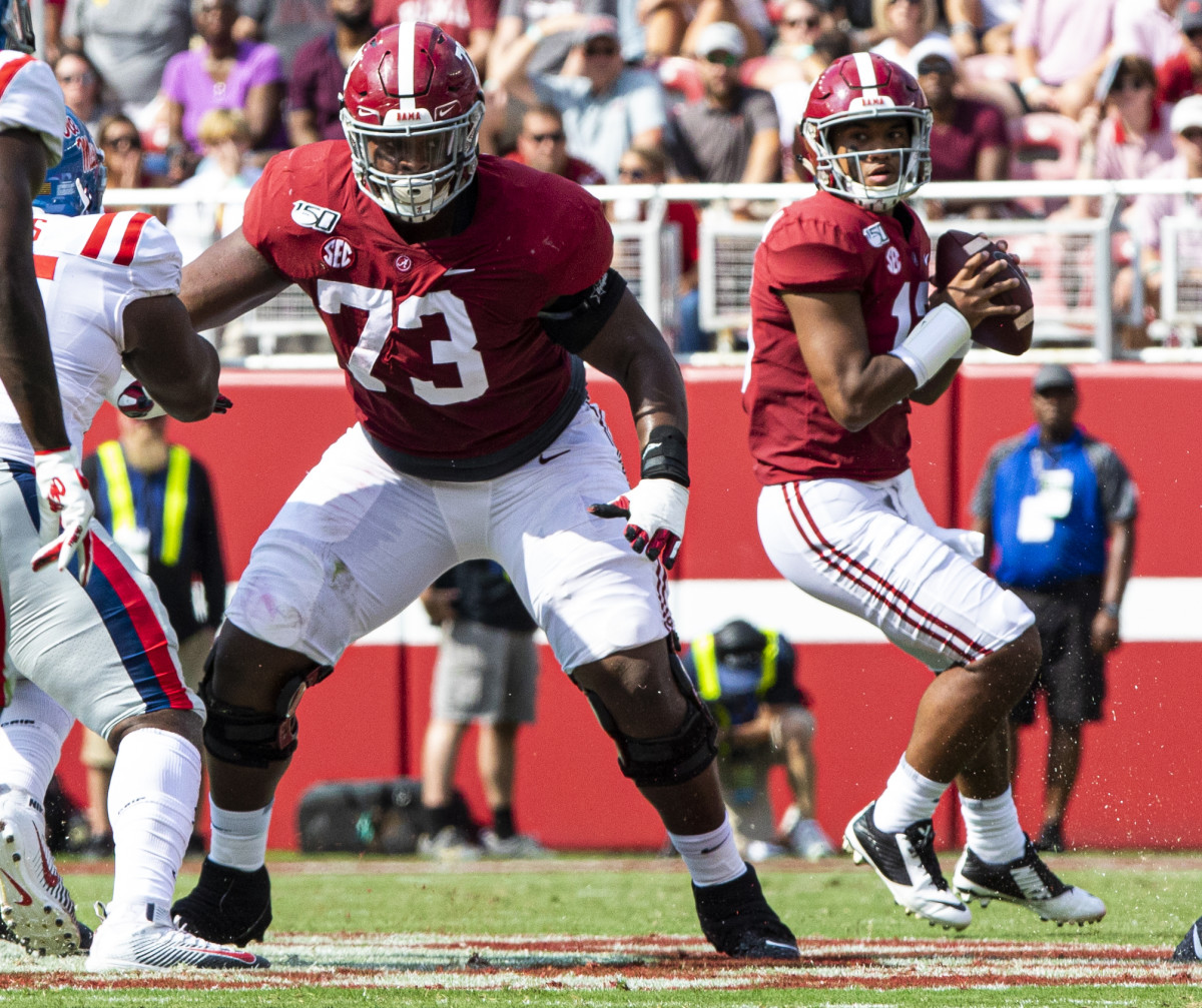 Evan Neal against Ole Miss